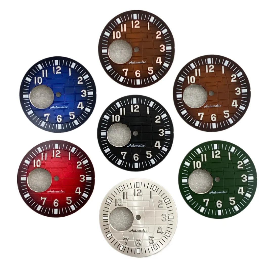 

New for NH38 32mm No LogoTexture Arabic Dial Hollow For NH38 Automatic Movement Lume Mod Case Parts Accessories