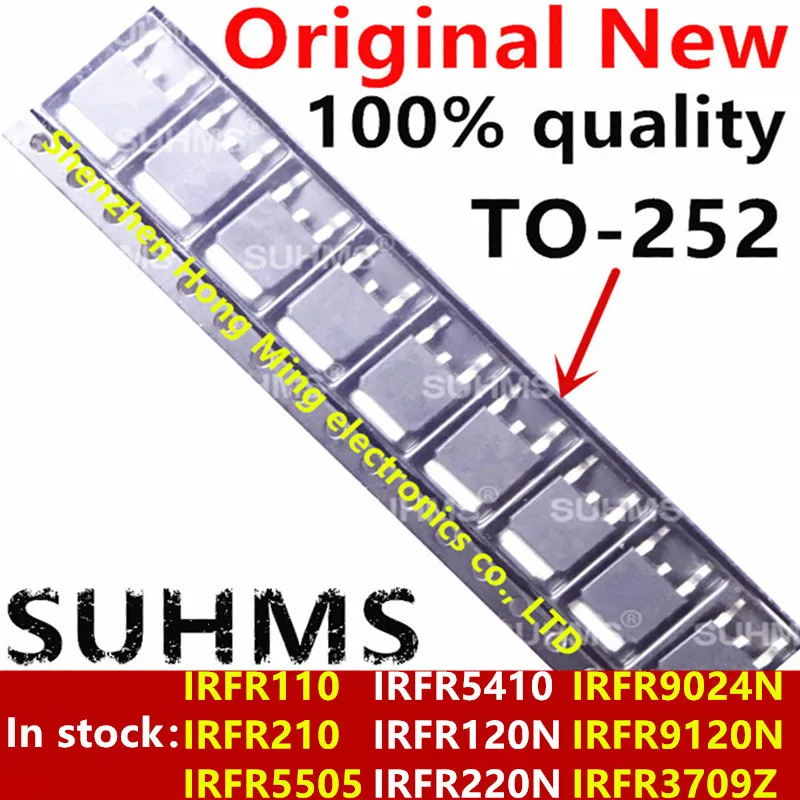 Conjunto de chips IRFR9024N, IRFR9120N, IRFR3709Z, IRFR110, IRFR120N, IRFR210, IRFR220N, IRFR5505, IRFR5410 TO-100%, 10 unidades, 252 nuevo