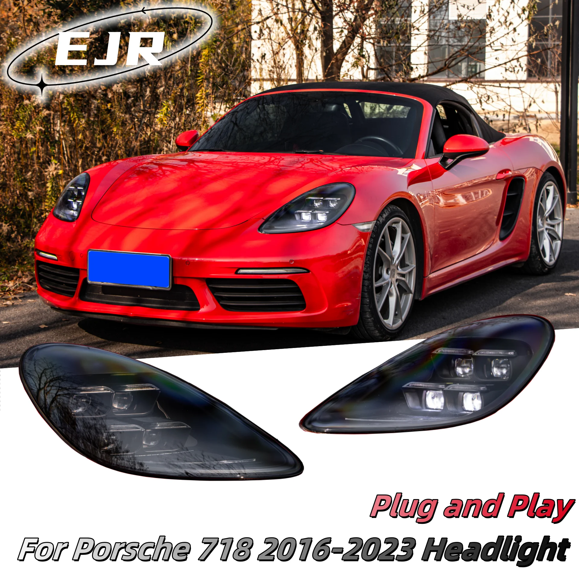 Headlight For Porsche 718 982 Cayman Front Car Matrix Headlight Modification Upgrade LED Headlights