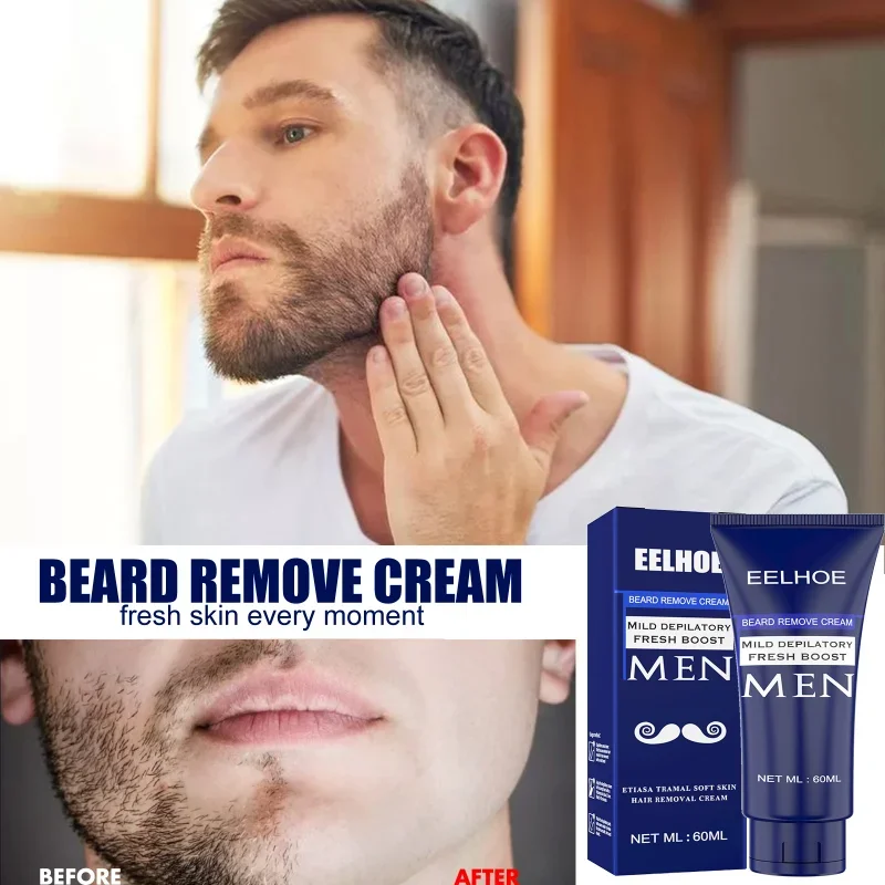 Best Professional Men Beard Hair Removal Cream Permanent Hair Growth Removal Inhibitor Spray Gentle Beard Depilatory Care Cream