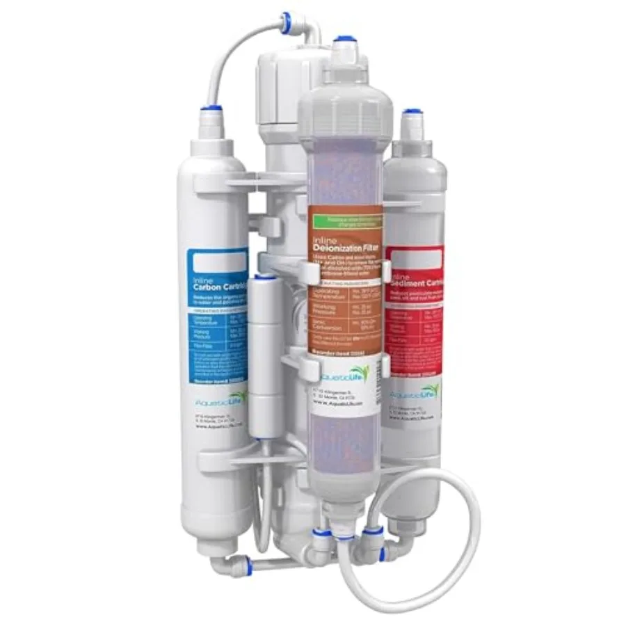 

RO Buddie 4-Stage Aquarium Water Filter System, Reverse Osmosis RO/DI Filtration Unit for Fish Tank, Fountains, and More, 50 GP