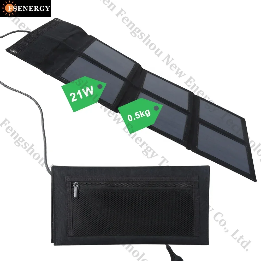 

Sunpower 5V 3.5A 21W Portable Solar Panel Foldable Power Bank Outdoor Portable Pocket Dual USB Solar Panel Folding Phone Charger