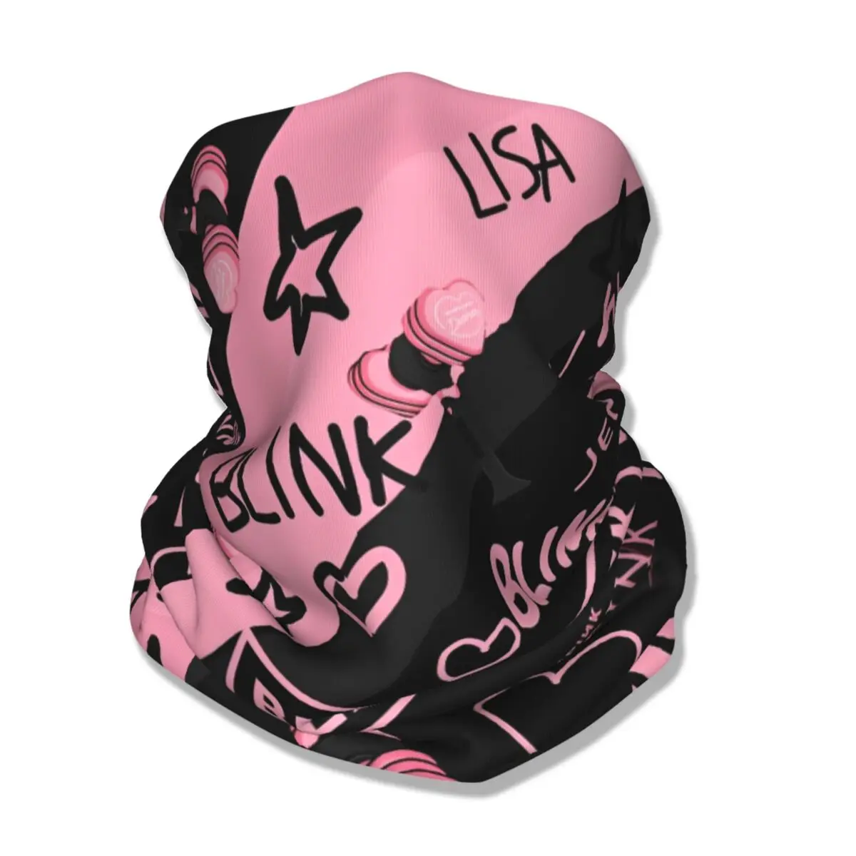 Music Girl Black-Pinks Art Bandana Neck Gaiter Printed Mask Scarf Multi-use Cycling Scarf Riding Unisex Adult Windproof