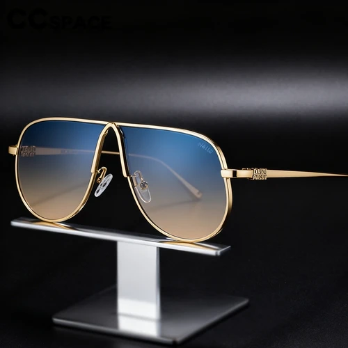 Imagen 1 del producto Gafas de sol con protección solar para mujer, montura grande de Metal a la moda, gafas de sol Retro de marca de diseñador para hombre, gafas de sol para vacaciones y ocio al aire libre