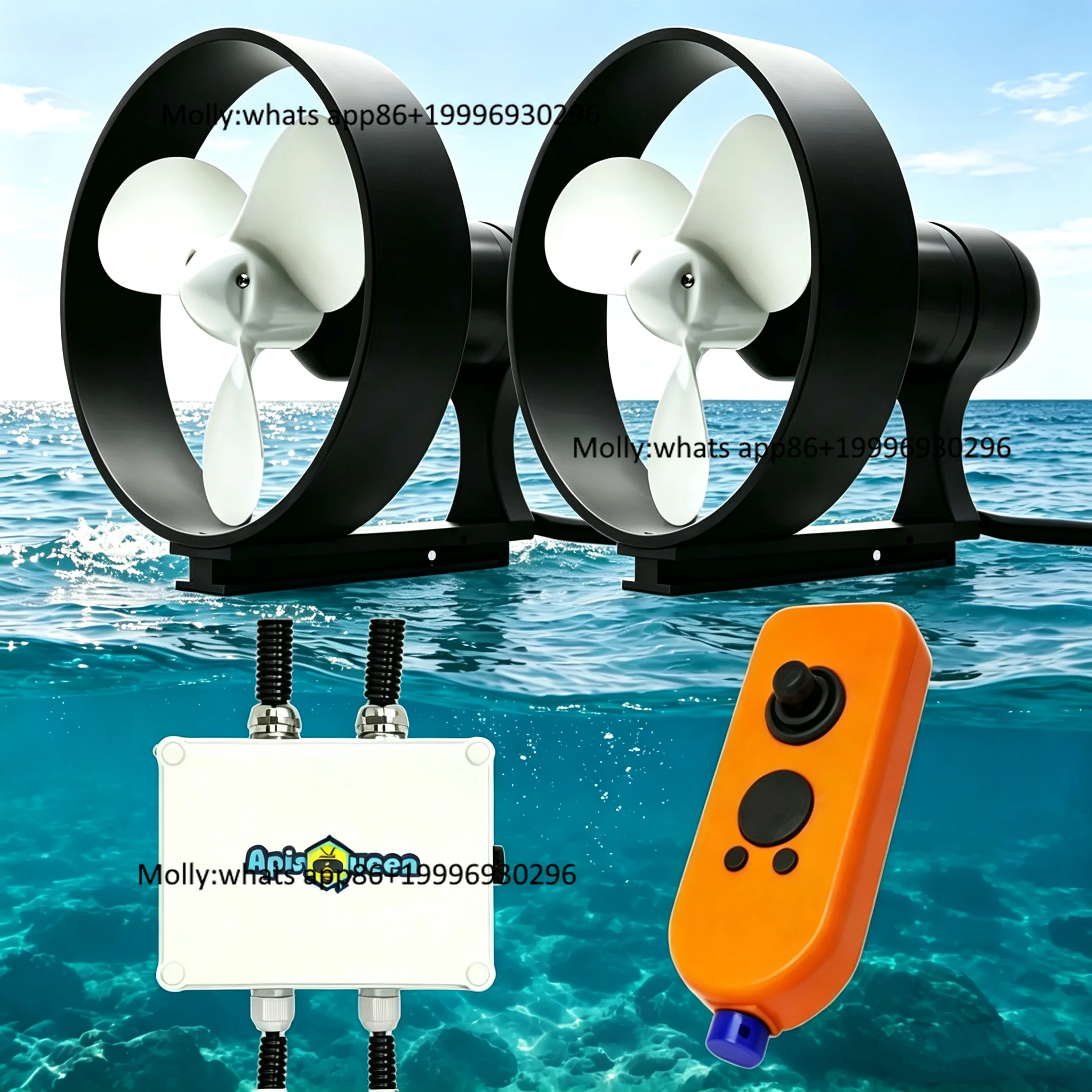 U35 Underwater Thruster 48V 70KV Brushless Motor with Built-in FOC 68KG Thrust Propeller for ROV AUV USV Fishing Watercraft