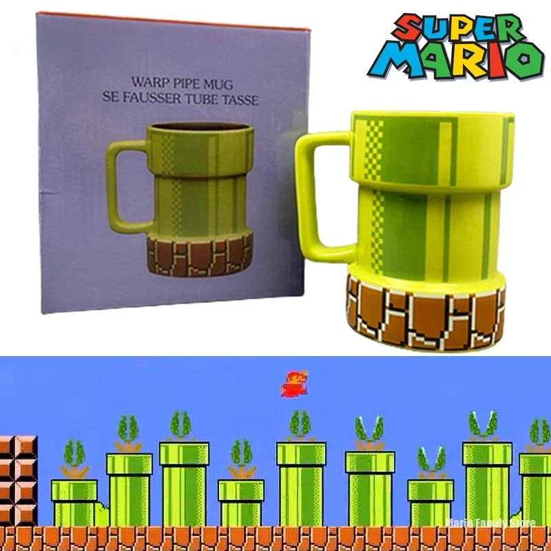 450ML Suepr Mario Bros kubek ceramiczny Anime filiżanka kawy herbata mleczna kubki na wodę Cartoon dzieci śniadanie dla dzieci kubki do mleka