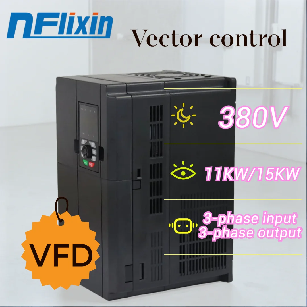 11KW 380V VFD Inverter 3 Phase Variable Frequency Drive AC Motor Speed Controller RS485 For Fan Pump Industrial Equipment