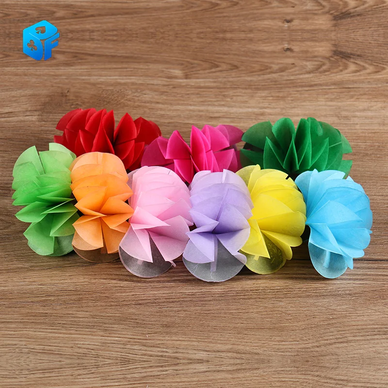 9 Spring Paper Flowers From Fingertips Magic Tricks Empty Hand Appearing Flower Magia Stage Illusion Accessories Props Comedy