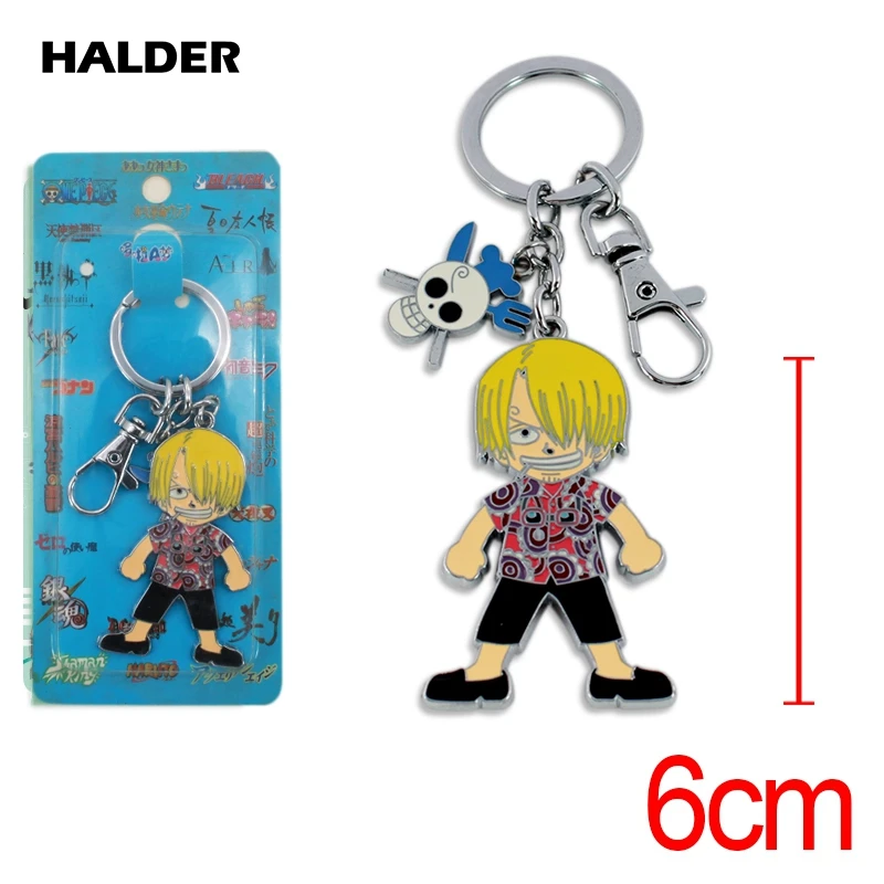 HALDER Sanji dengan Gantungan Kunci Tengkorak Klasik Anime Collectie Keyring Liontin Gantungan Kunci Lucu Kartun Perhiasan Hadiah untuk Teman