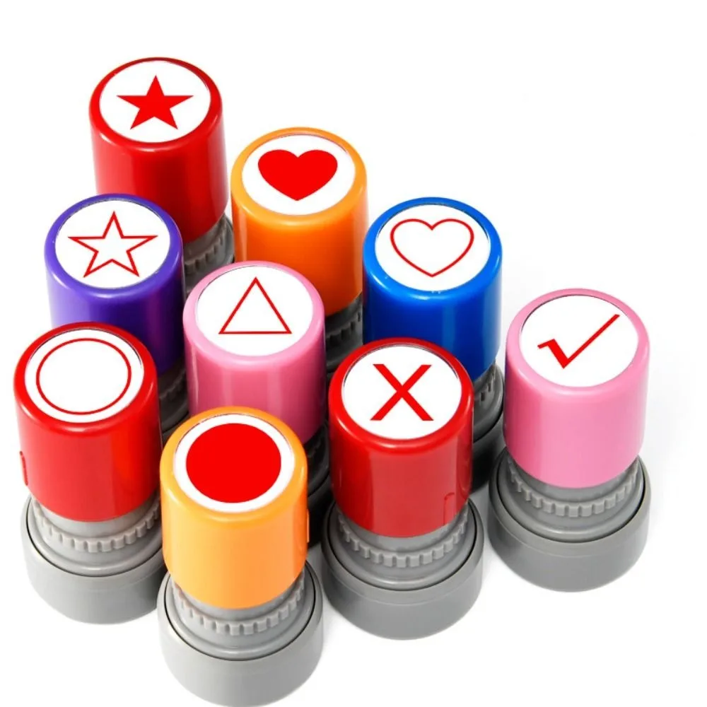 Pocket Multi Patroon Wiskunde Geometrie Stempel DIY Zelfinktende Leraar Gebruik Stempel Driehoek Trapezium Mini Tekening Stempel Basisschool