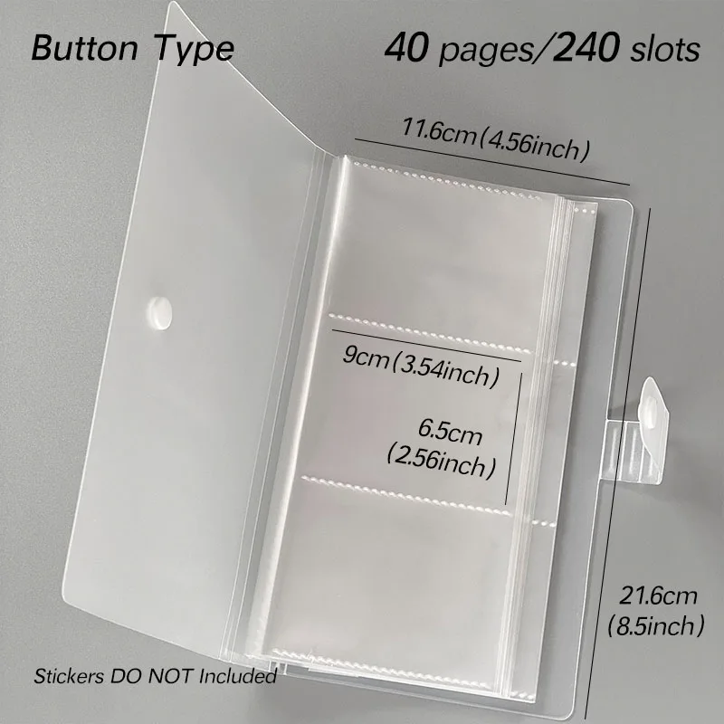 80/240 slots nagelstickers opbergboek grote capaciteit tentoonstelling fotoalbum kaartpakket knoptype manicure sticker notebook
