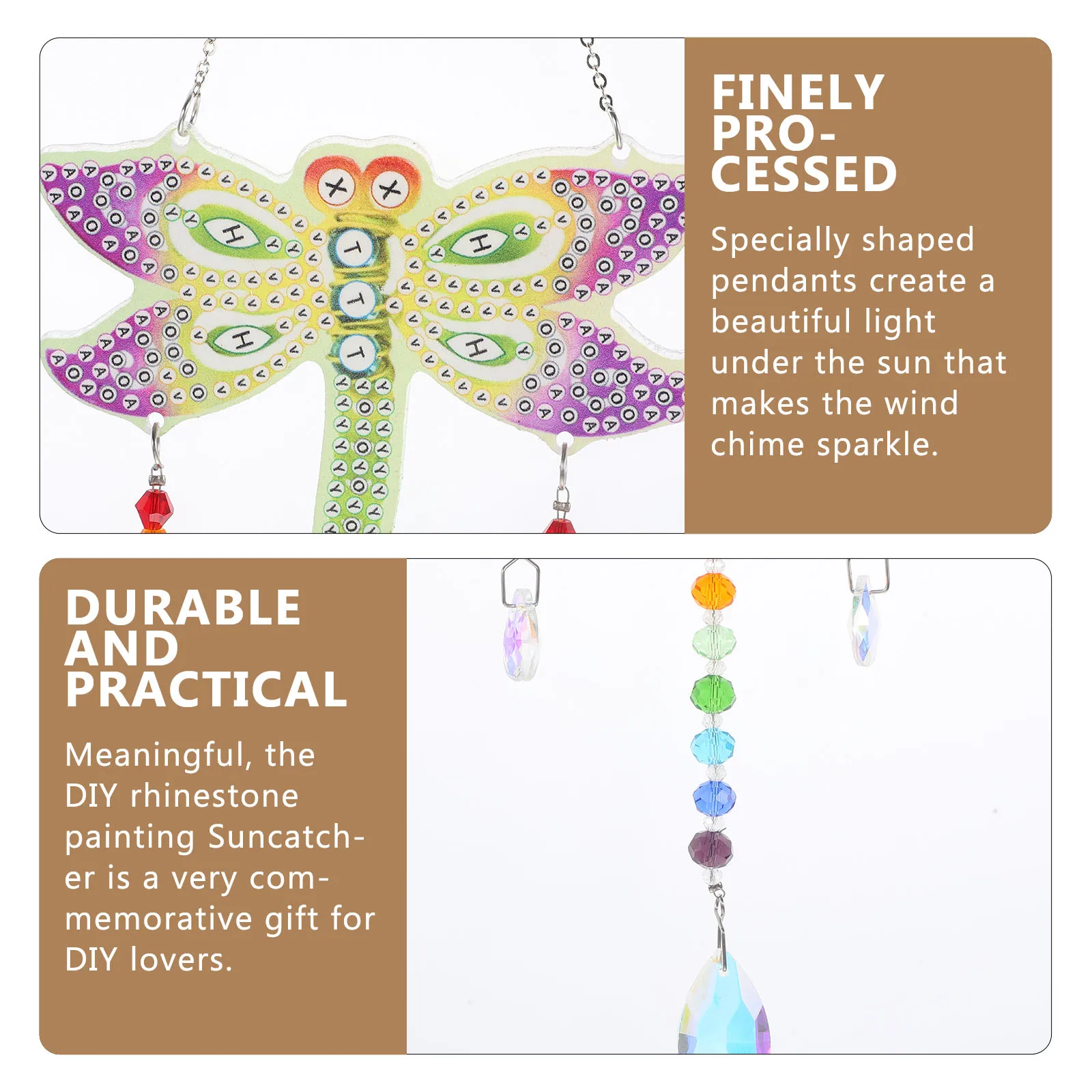 

1pcs Diamond Chime Decor Rhinestone Kit Unique Shaped Bell Crafts Drawing Pendant DIY Home Garden Bedroom Living Room