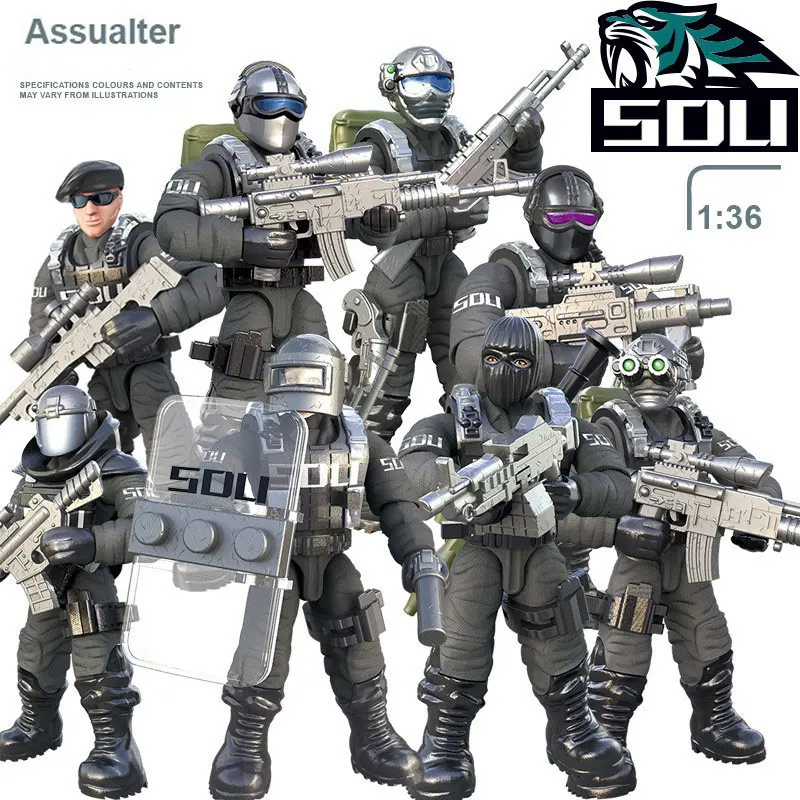 

4pcs/set WW2 Army Military Soldiers SWAT Special Force Figures Model Building Blocks Bricks Children's Toys Gift