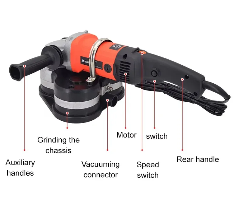 Handheld three-head dust-free sander floor sander edge sander floor concrete