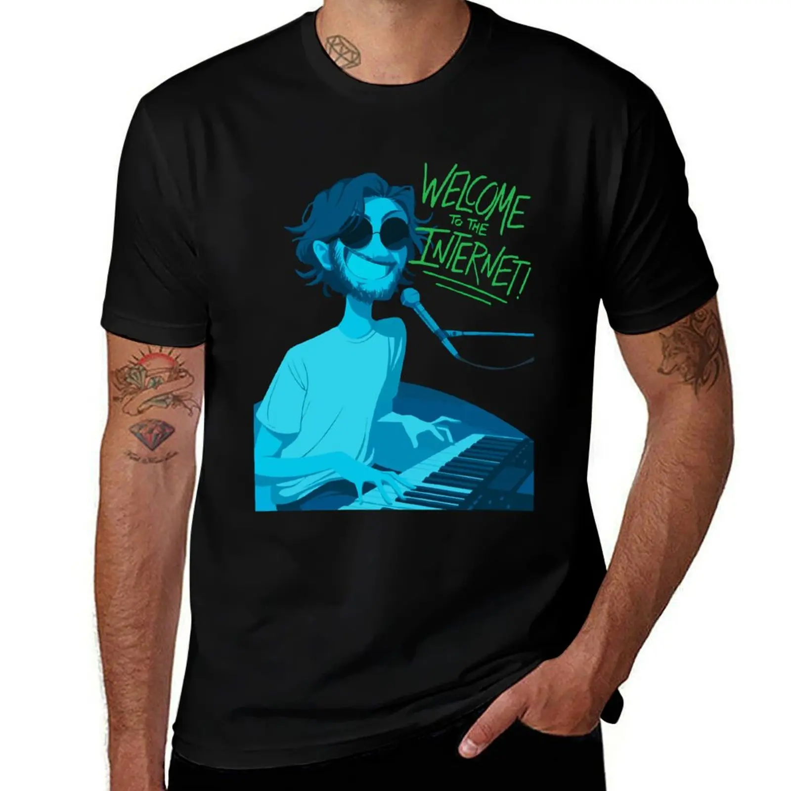 

Birthday Team Bo Burnham - Retro Welcome To Internet The Great Retro T-Shirt Big Size Short Sleeve Tee for Men