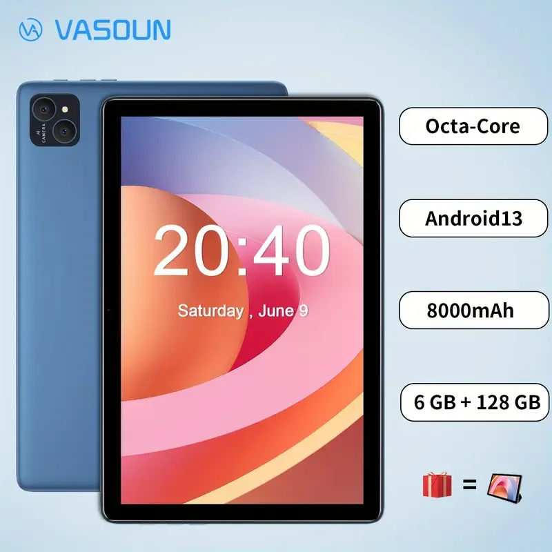 كمبيوتر لوحي جديد بائع VASOUN Pro 10 بوصة أندرويد كمبيوتر لوحي 12 جيجابايت رام 128 جيجابايت روم 8000 مللي أمبير بطارية جوجل معتمدة