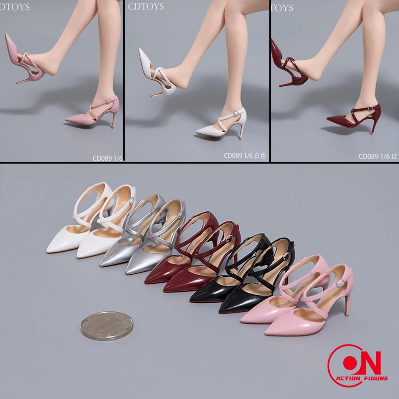 cdtoys CD089 1/6 صنادل عالية الكعب بكعب رفيع أحذية نموذج لدمية جسم جندية 12 بوصة #1
