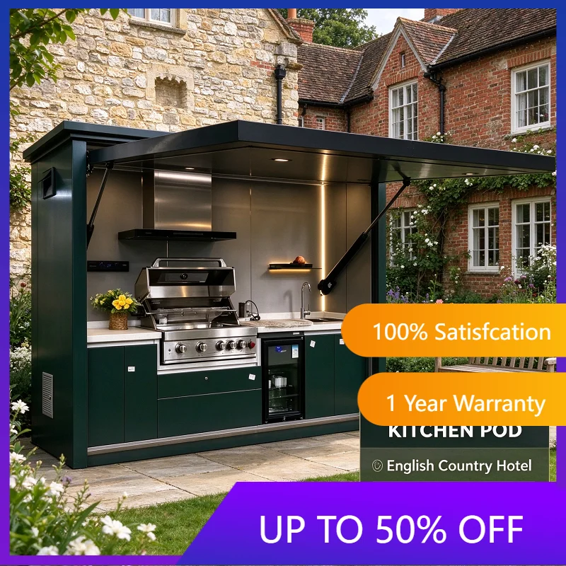 Modular Outdoor Kitchen BBQ Island Grill Station Stainless Steel Cabinet Sink Fridge Patio Serving Cart