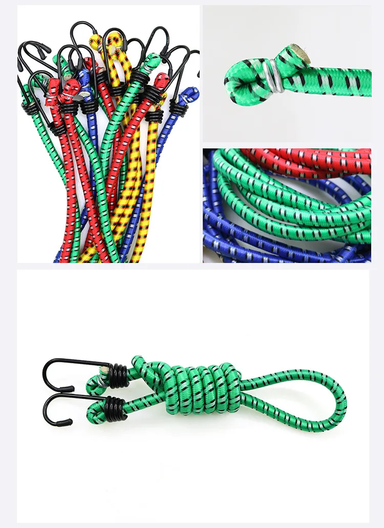 Durchmesser 8mm hohe Elastizität Gepäck gurte Seil Fracht Zurrgurt Fahrrad ausrüstung Kofferraum fest Gummi elastisch Outdoor Seil Camping – Detail 8