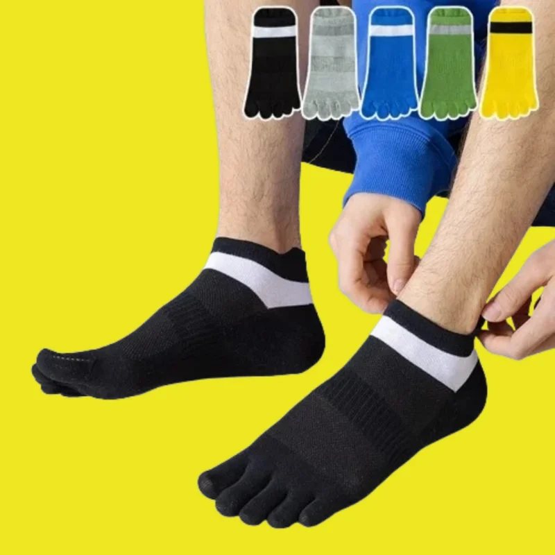 

5/10 Pairs Five Fingers Socks Breathable Sweat-Absorbing Cotton Socks Split Toe Sports Men's High Quality Men's Fashion Socks