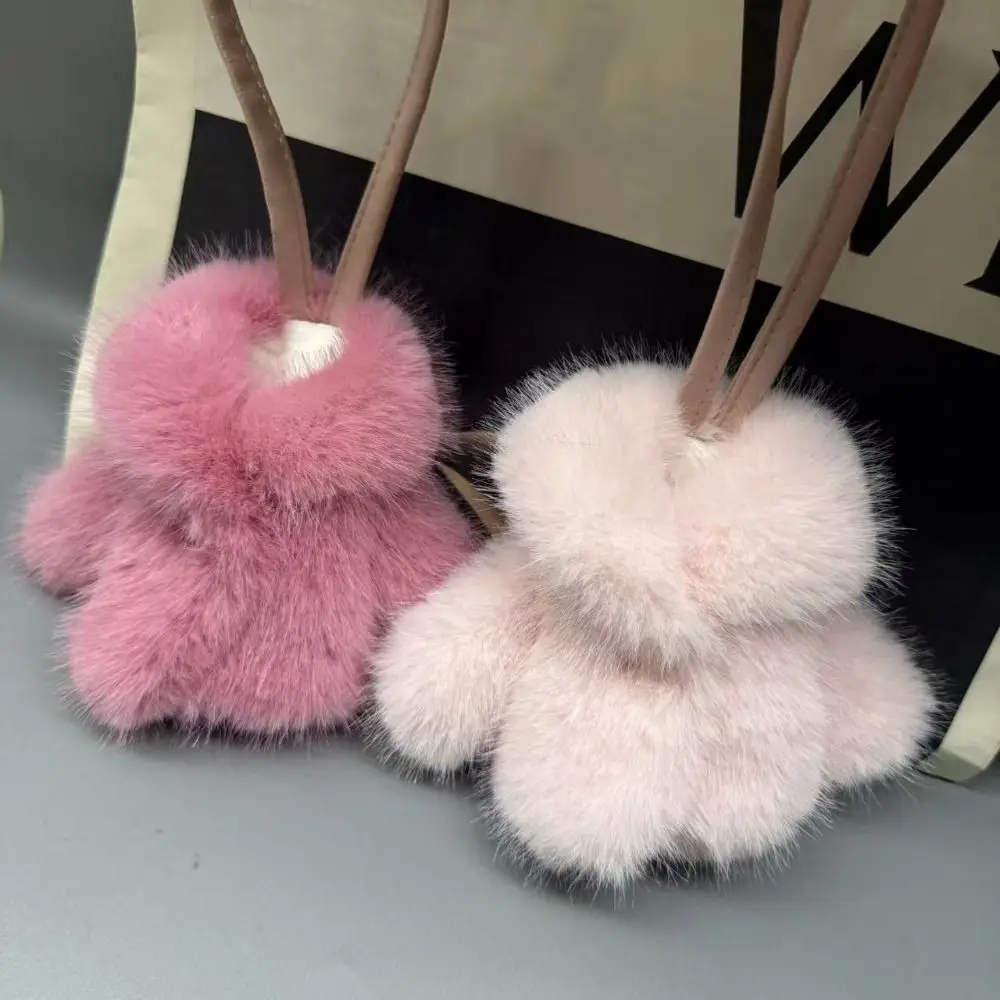 لطيف فو الأرنب الفراء حقيبة سحر الملابس شكل لينة شنقا زخرفة حقيبة الظهر الديكور على ظهره شنقا #4