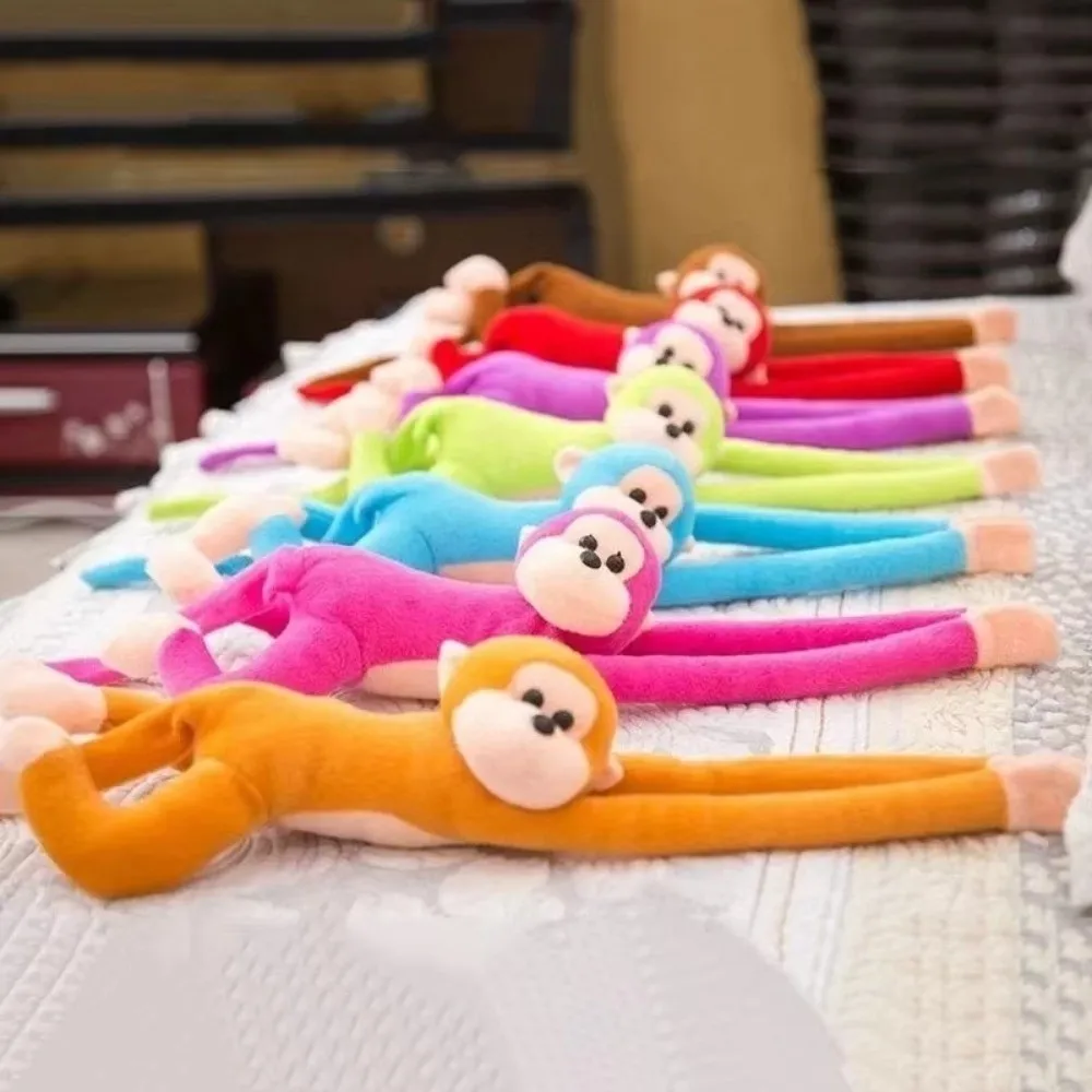 Portable Colorful Long Arm Monkey DIY Children's Stuffed Animal Toy Soft Hanging Stuffed Doll Long-armed Monkey Ornaments