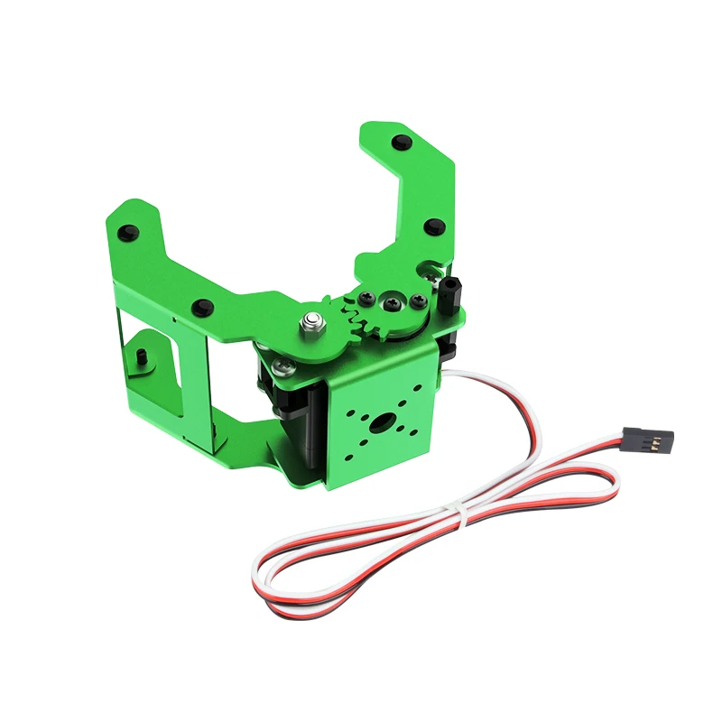 อลูมิเนียมสีเขียวหุ่นยนต์ Claw AntiBlock Servo Gripper สําหรับแขนหุ่นยนต์ Mechanical Clamp Holder