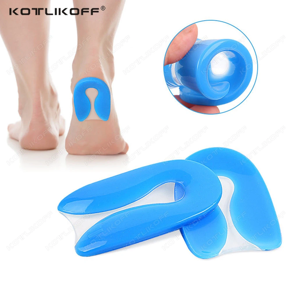 Silicone Gel Heel Pad Foot Pain Relief U-Shape Heel Cushion Inserts For Shoes Heel Spur Protector Plantar Fasciitis Insole