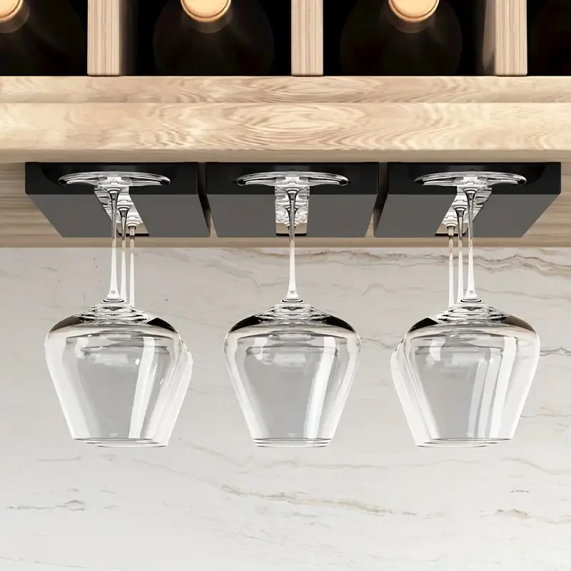 Under Cabinet Wine Glass Holder Multifunctional Stemware Rack for Kitchen Bar Storage Kitchen Storage Cabinet Storage Rack