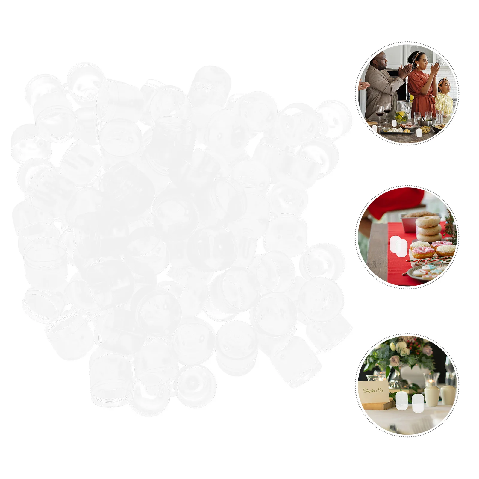 

50pcs Oval Gag Shell Storage Box Empty Round Vending Capsules Plastic Reusable Container Lightweight