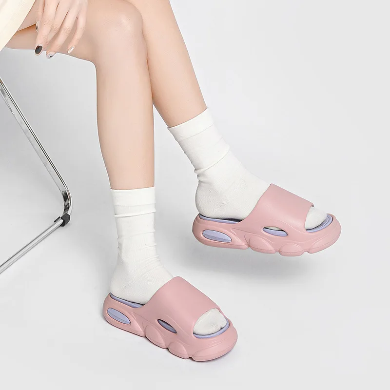 Comwarm Sandal Eva Platform Lembut Sandal Jepit Modis Wanita Pria Uniseks Sepatu Rumah Kamar Mandi Sandal Dalam Ruangan Antiselip