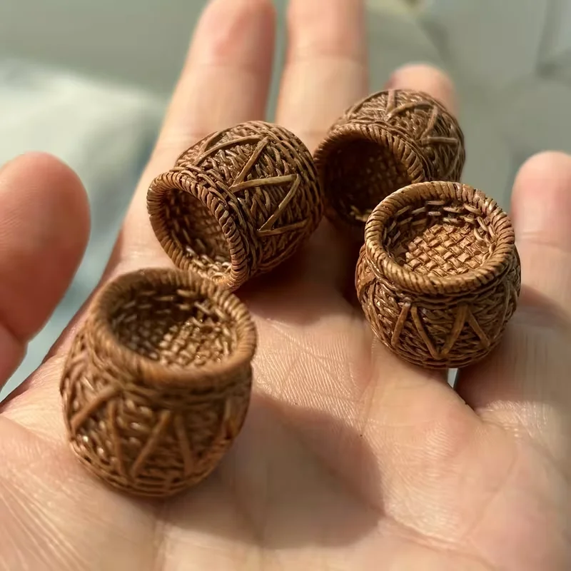 Rattan Plant Basket - 5 Stück Mini-Korbstühle aus Kunstharz für