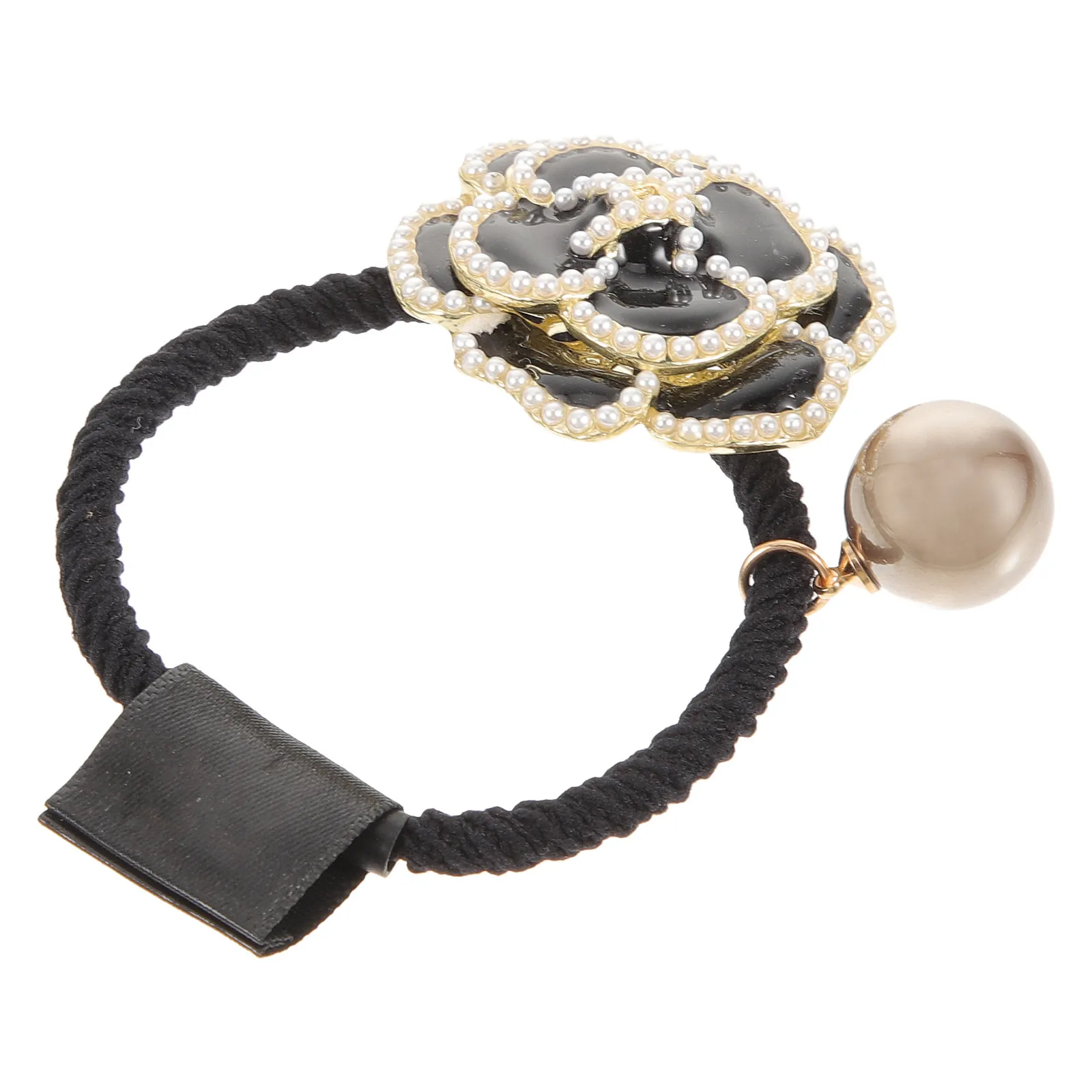 Elastic Hair Ties Pearl Flower Scrunchie Accessory Ponytail Holder with Pearls