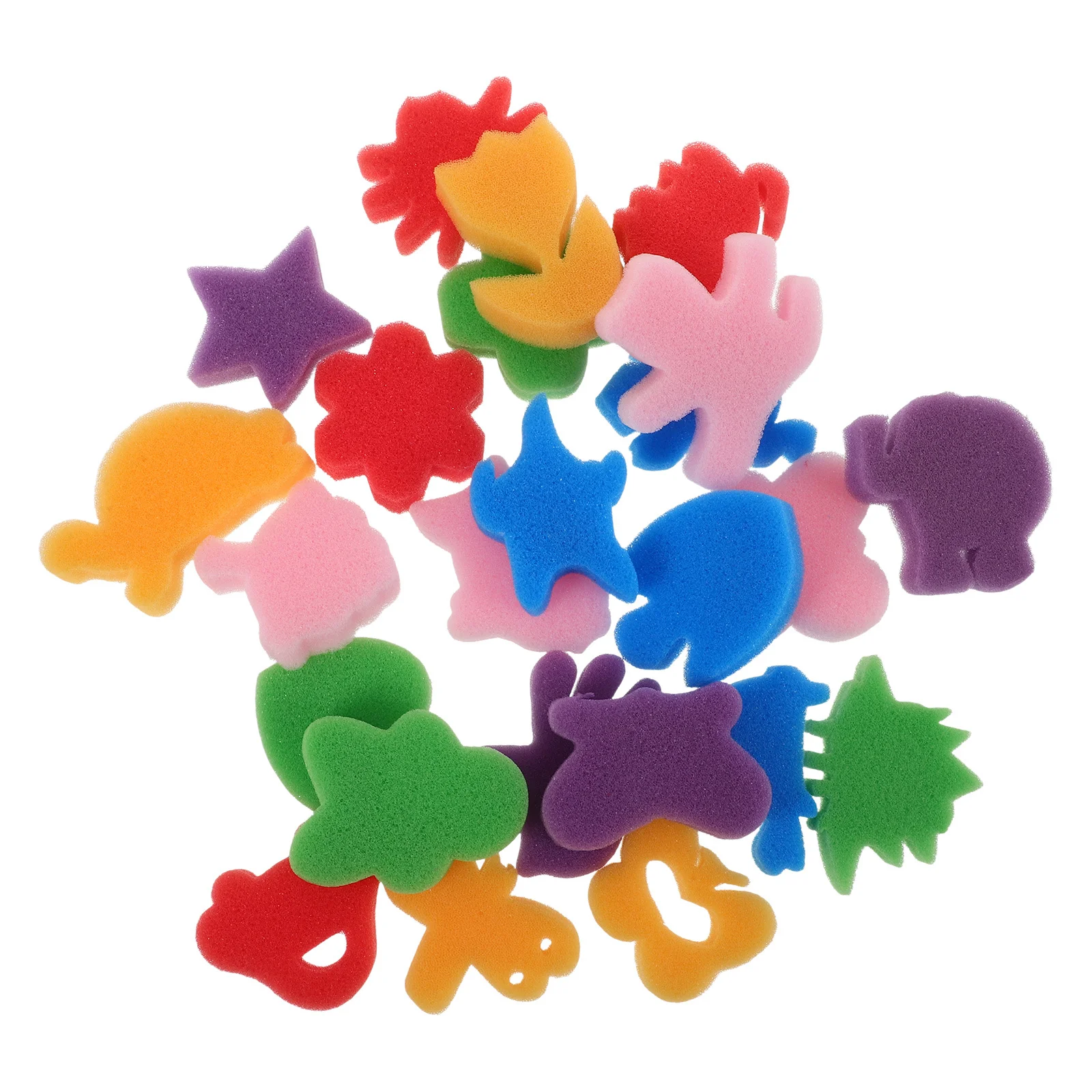 48Pcs Painting Stamper Set Kids Sponge Stamping Art Craft Kit with Diverse Patterns Creative Learning Activity