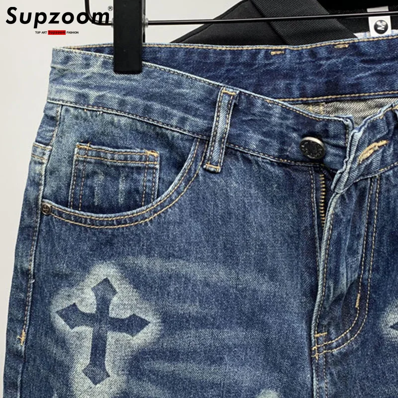 Supzoom New Arrival Hot Sale Fashion Summer Zipper Fly Stonewashed Casual Cargo Patchwork Cotton Denim Pockets Jeans Shorts Men