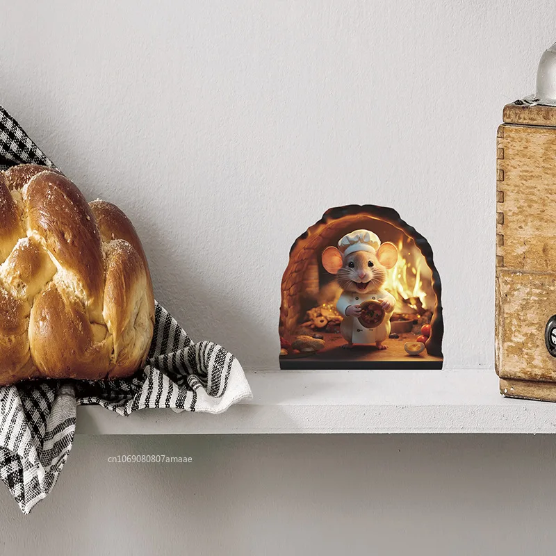 3D الطبخ ماوس ملصقات جدار لطيف الكرتون الحيوان نمط شارات الفينيل غرفة المعيشة غرفة نوم الحمام مكتب ديكور المنزل