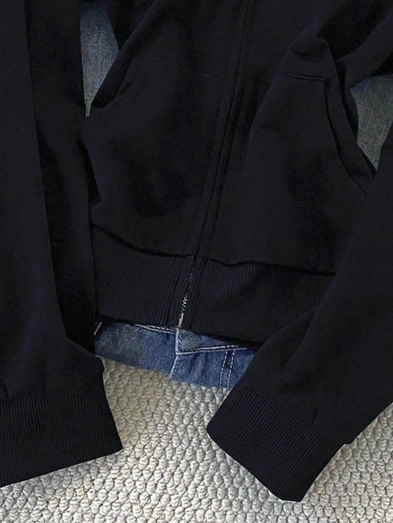 Women's Slim Fit Zip-Up Hoodie with Embroidered Horse Logo, Casual Streetwear Sweatshirt Jacket