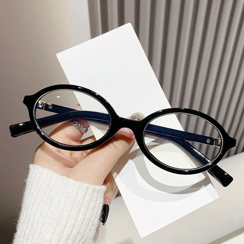 Y2K Oval Anti Blue Light Blocking Glasses Women\'s Clear Anti Radiation Filter Glasses Anti Radiation Eyeglass
