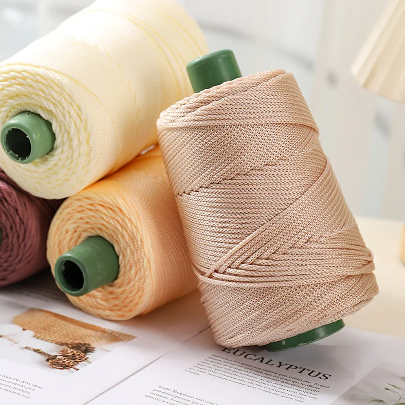 

Легкая веревка для вязания крючком 3 мм, крутая полая пряжа для вязания крючком, летняя шляпа от солнца, ручное вязание, толстая нить, сумка, шляпа, подушка