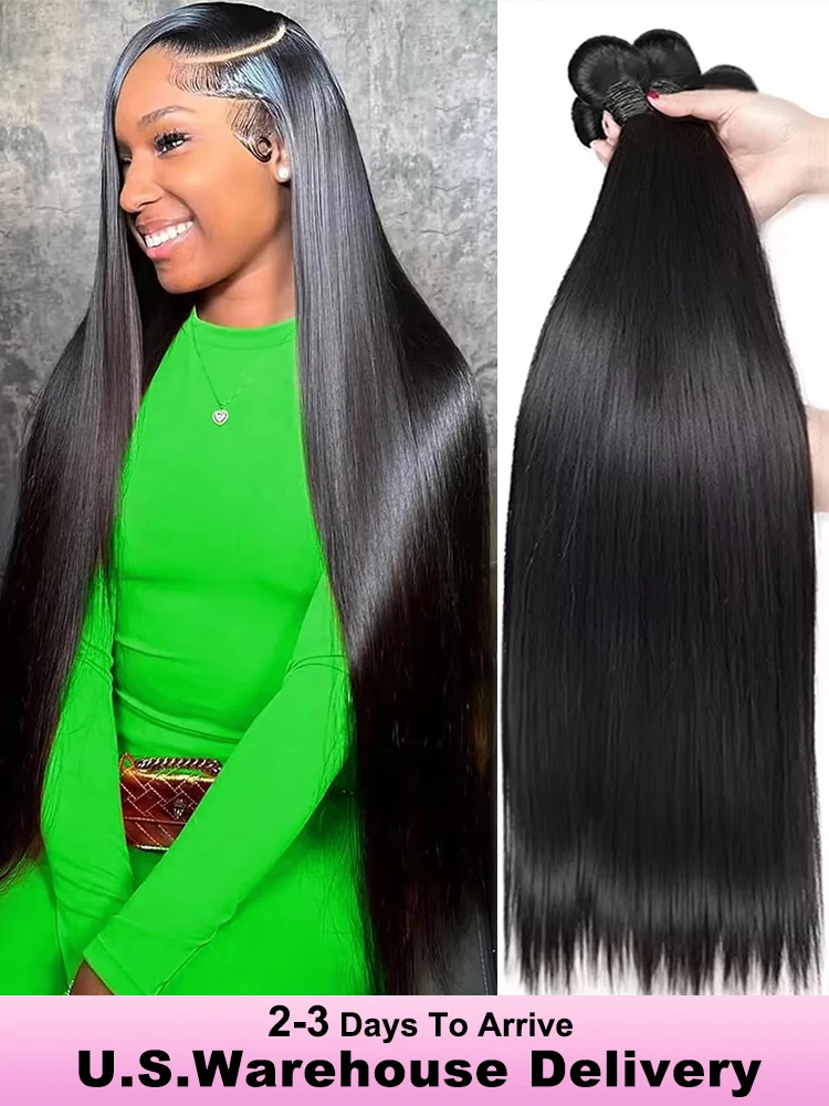 

14A Straight Bundles Human Hair 40 46 Inch 100% Unprocessed Raw Hair Bundles 1 3 4 Pcs Brazilian Virgin Weave Extension Bundles