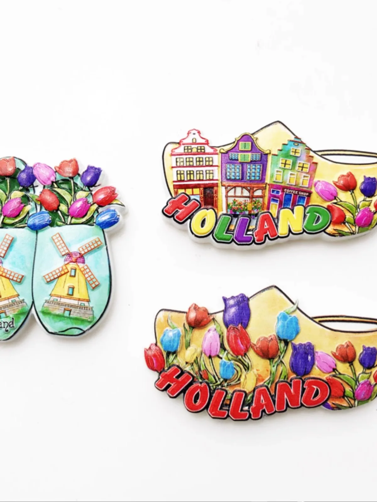 

Dutch 3D Wooden Shoes Creative National Element Tourism Commemorative Magnet Refrigerator Sticker 3D Printed Jewelry