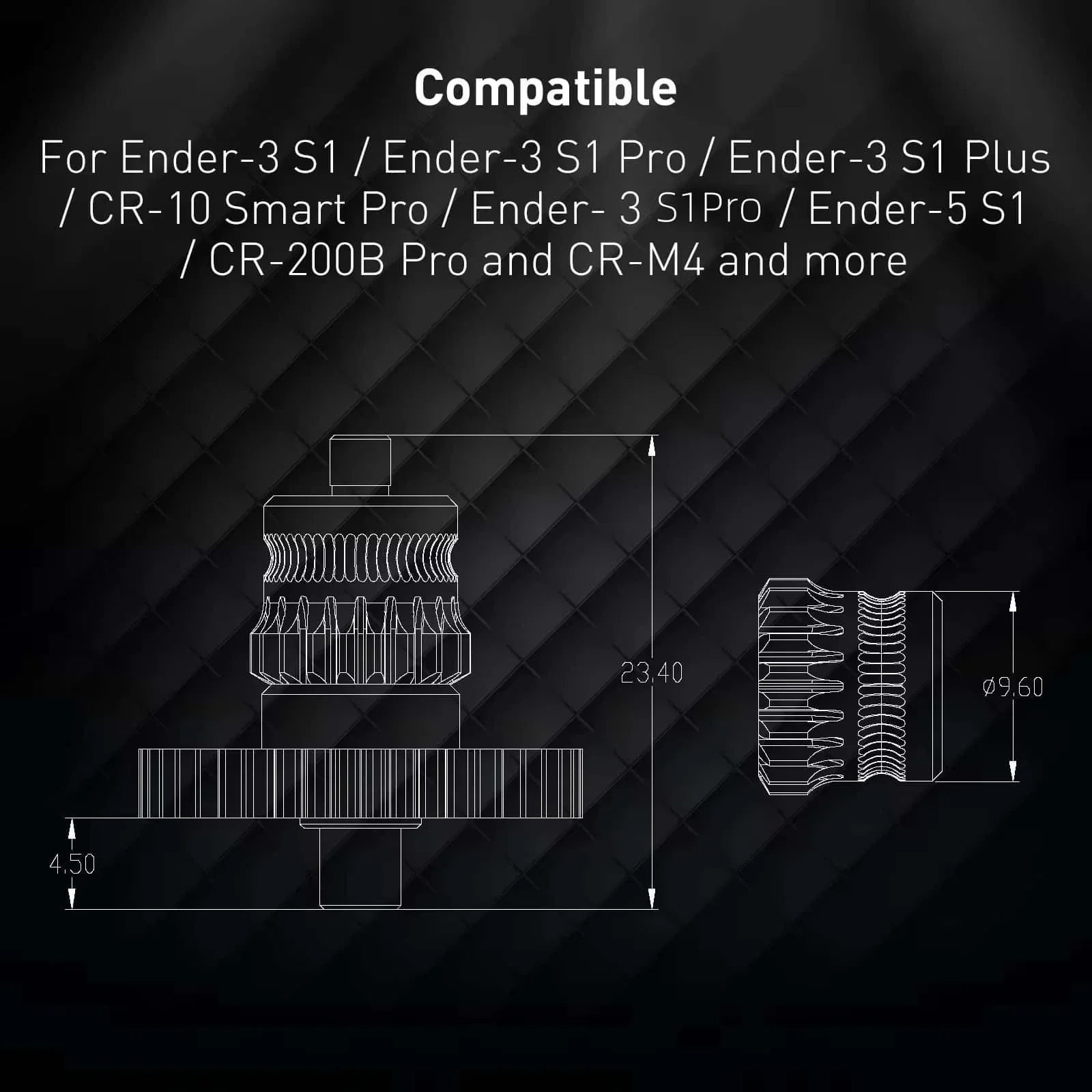 All Metal Hardened Steel DLC Coated Sprite Extruder Gear For Ender3 S1 Ender-5 CR-10 Smart Pro 3D Printer Accessories