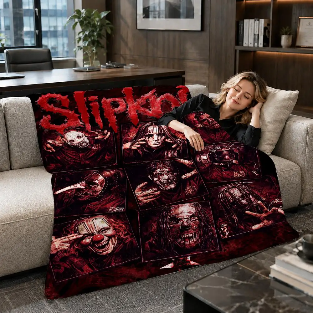 Band Nu Metal Slipknot Throw Soft Warm Flannel Throw Blanket for Sofa Bed Office Home Holiday Gift All Season