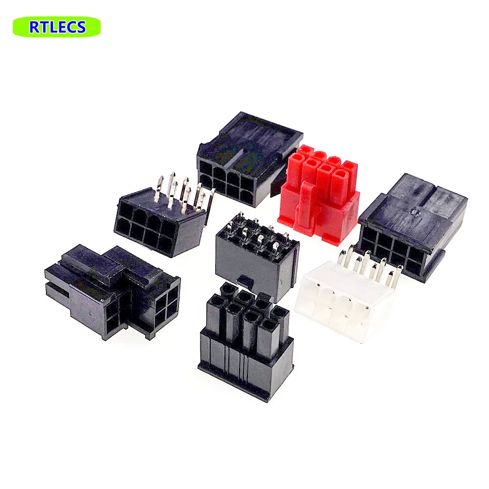 5pcs 4.2m CPU 8 Pin 4+4 Position Receptacle Plug Housing Male Header Power Supply ATX PSU EPS12V Motherboard Mainboard Connector