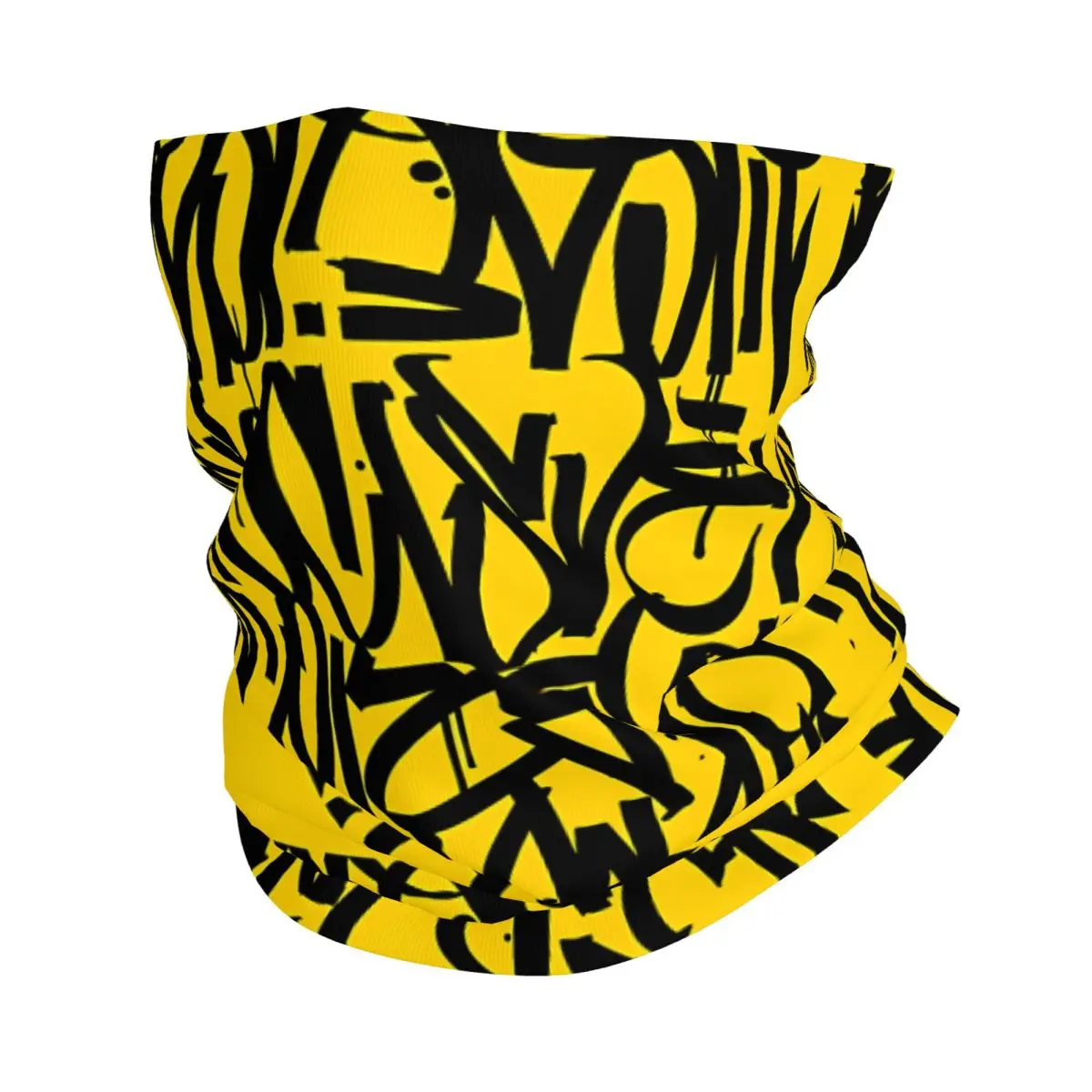 Crazy Letters - Ocre Scarf Neckerchief Neck Face Mask Polyester