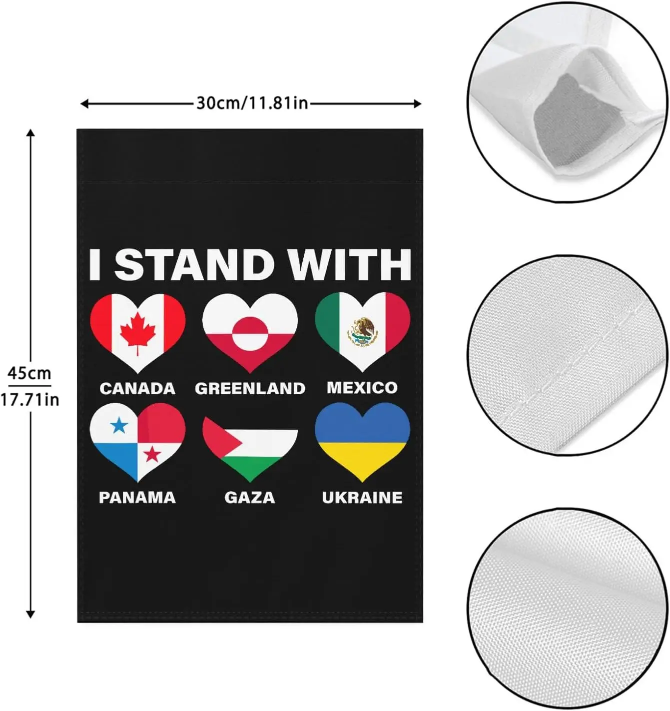 I Stand With Canada Greenlands Mexico Panama Gazas Ukraines Yard Flag One Size Double Sided Humorous Outdoor Flags Double Si VVL