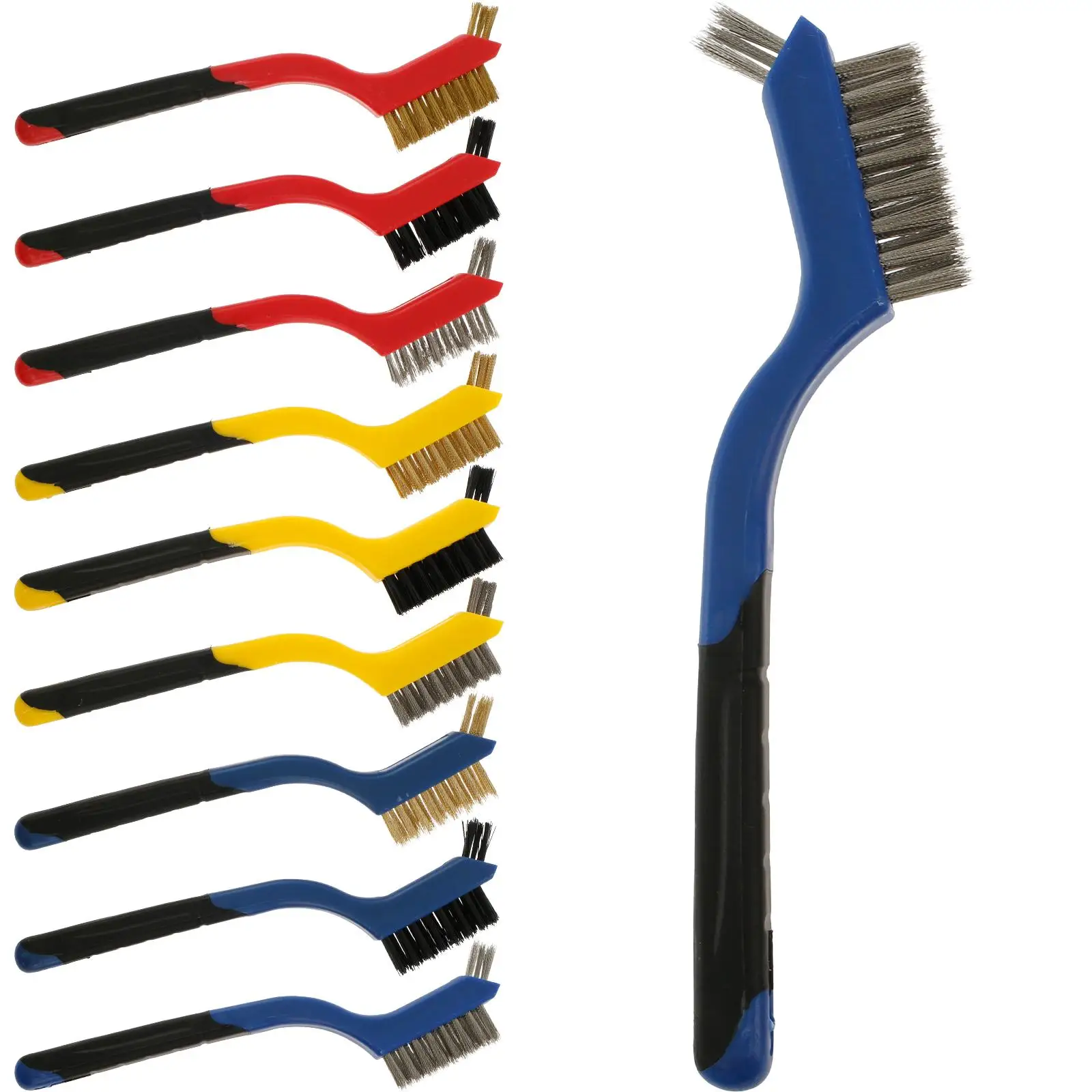 Escovas de Cerdas de Aço com Alça Limpeza Eficaz Escova de Cobre Limpeza Ferrugem Removedor de Cozinha 18 Pcs Pcs