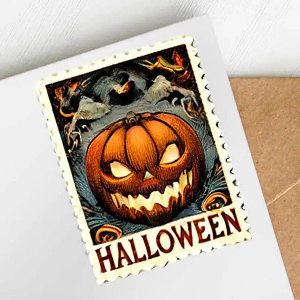 Stempel kucing penyihir labu hantu Set cap Halloween seram untuk Diy buku tempel pembuatan kartu hantu kucing labu perangko Halloween