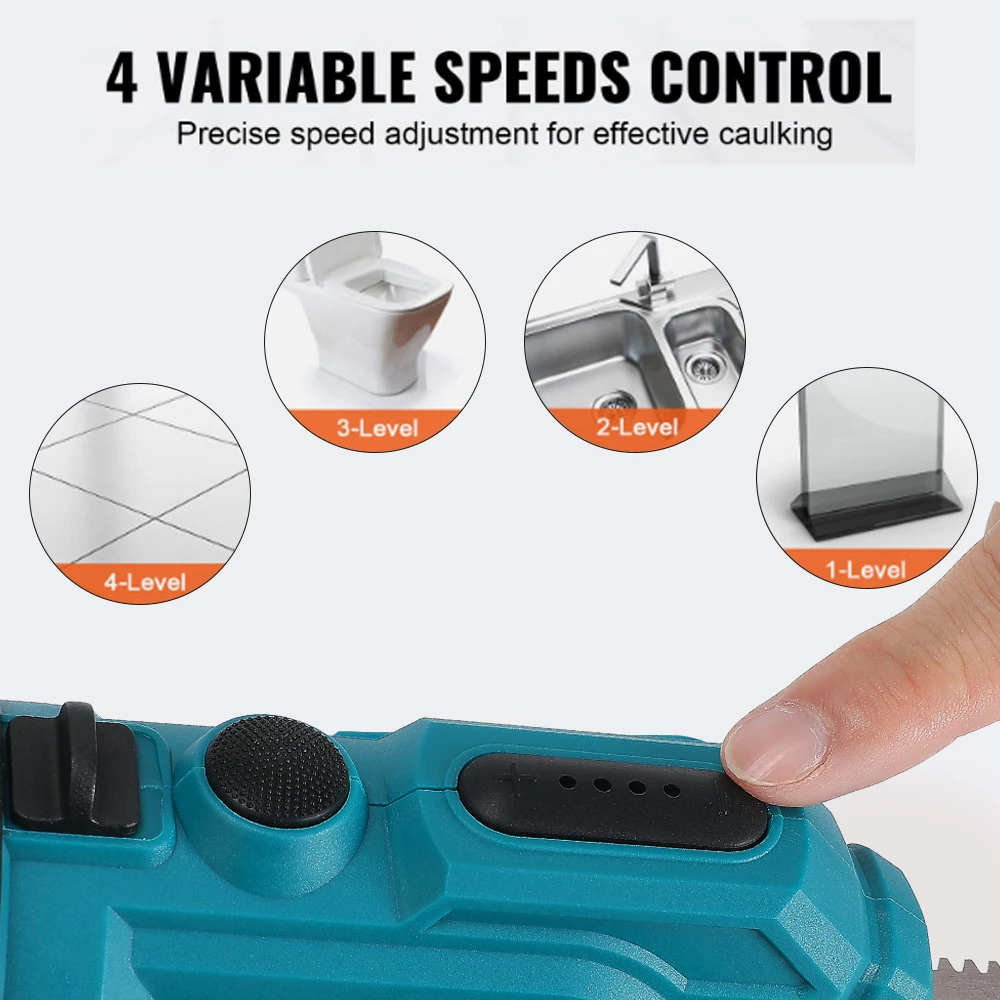 

4-speed Wireless Glass Glue Gun for Makita Electric Caulking Gun Lithium Battery Doors Windows Filling Sewing Gun with LED Light