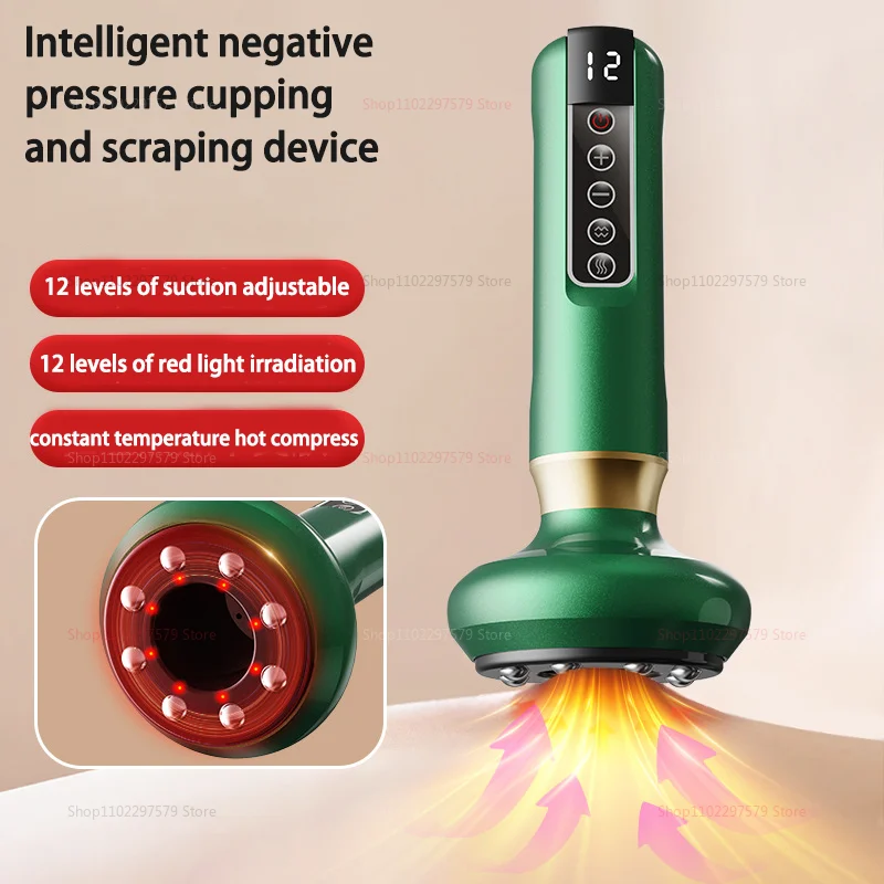 Electric multifunctional meridian dredging and scraping device, equipped with intelligent negative pressure hot cupping device